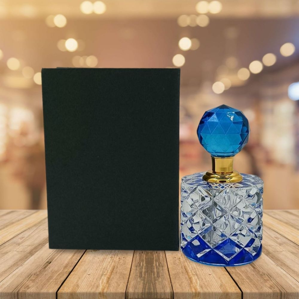 Blue and gold perfume bottle new arrivals