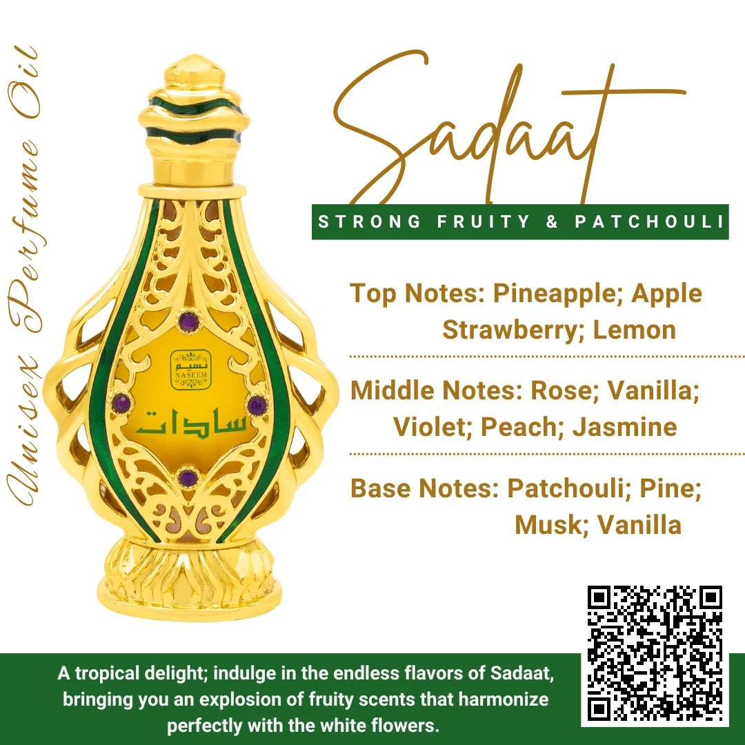 Naseem SADAAT Attar Premium Perfume Oil - Unisex - 20ML