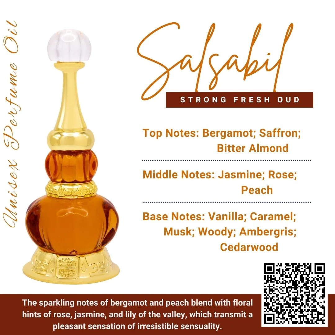 Naseem SALSABIL Attar Premium Perfume Oil - Unisex - 22ML