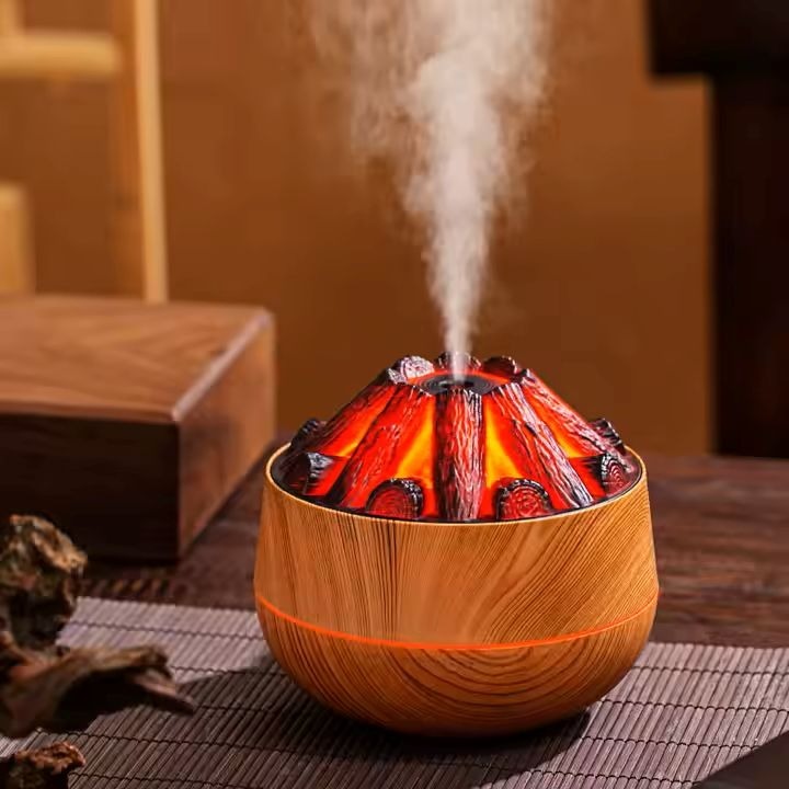 Humidifier Charcoal Fire Aroma Oil Diffuser Ultrasonic Air Humidifier Fashion USB Mini LED lights For Home Office