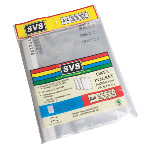 Sheet Protector Folder A/4 Size 100 Mic Code-400 (50pc Pkt)