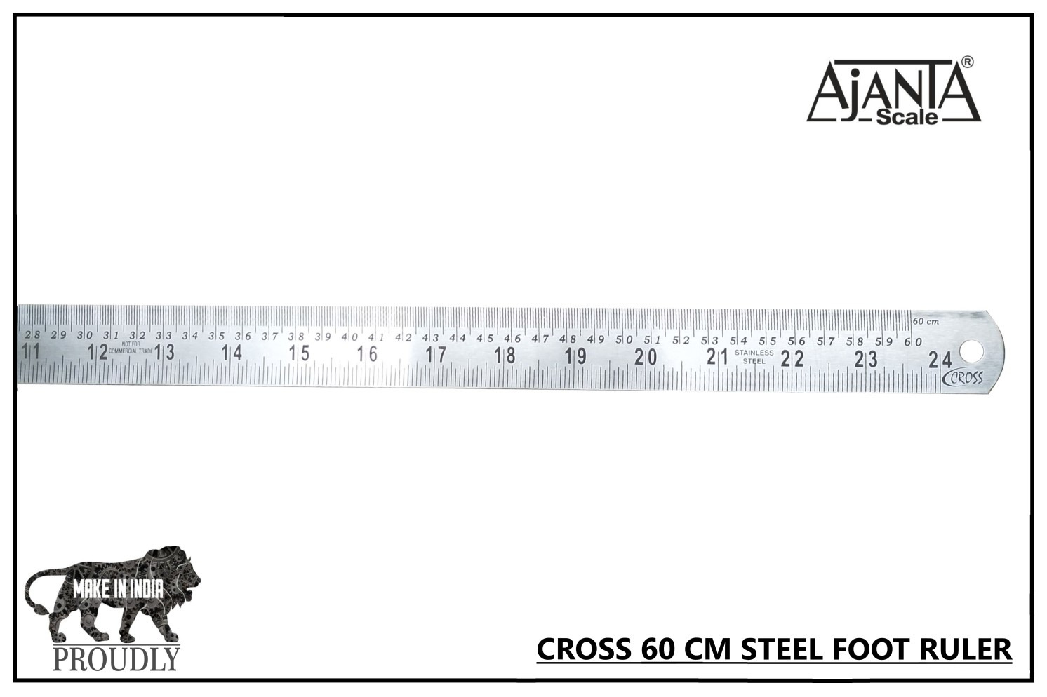 Steel Scale Cross 60cm 2 Feet