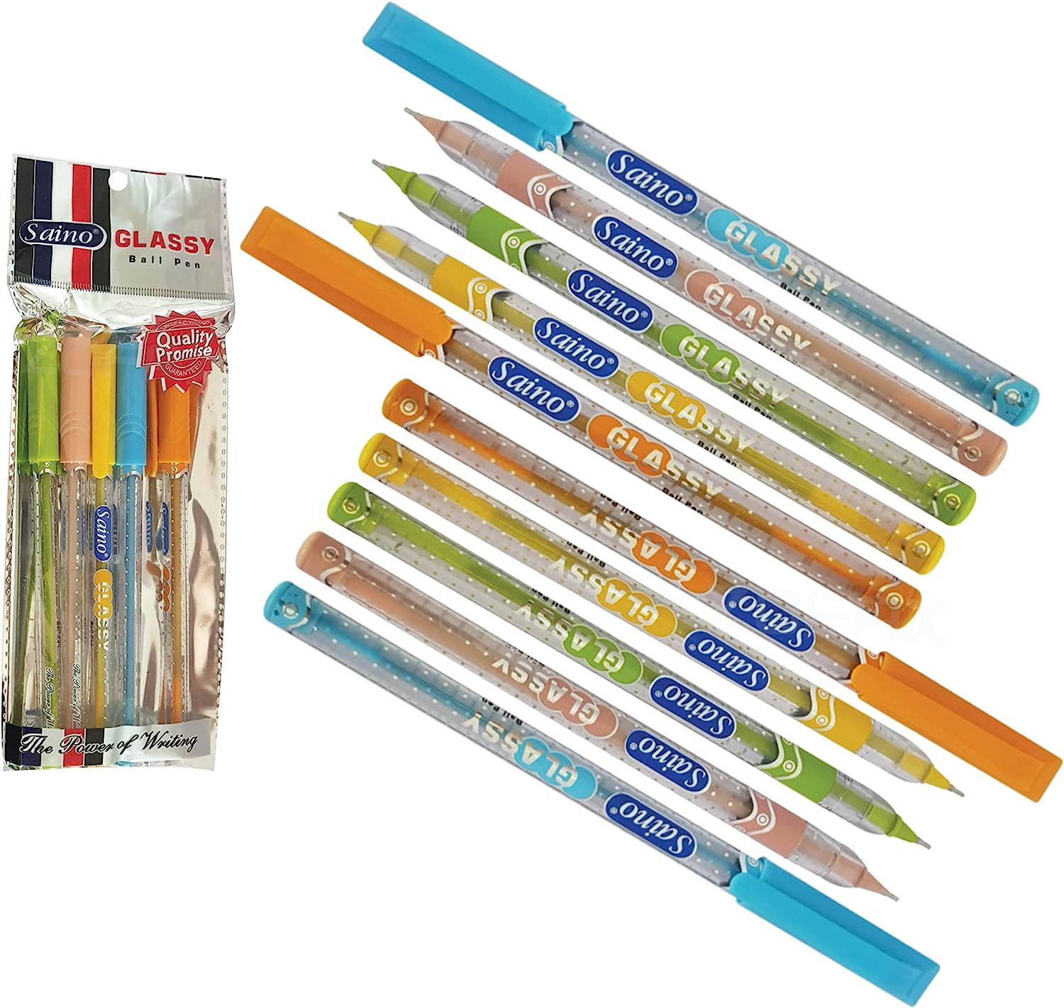 Saino Glassy Ball Pen 0.6mm (Pack of 5)