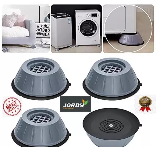 Jordy Anti Vibration Pads for Washing Machine Washing Machine Feet Pads Shock Absorber Noise Cancelling Washer Support, Washing Machine Anti Vibration Pad Heightening Pads with Suction Cup (4 pcs)