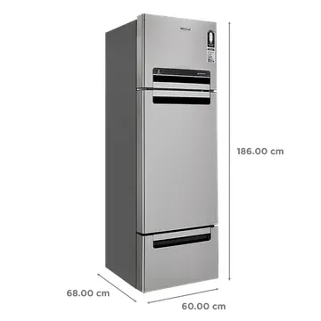 WHIRLPOOL Whirlpool FP 343D Protton Roy 330 Litres Frost Free Triple Door Refrigerator with 6th Sense ActiveFresh Technology (20817, Alpha Steel)