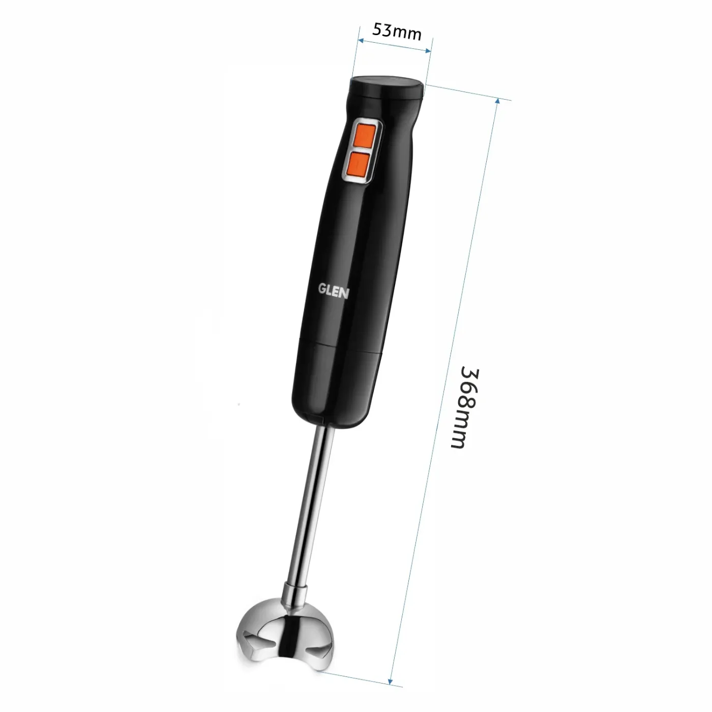 Glen Electric Turbo Hand Blender Black 350W with Stainless Steel Arm - Black (4063 HB BL) - Black