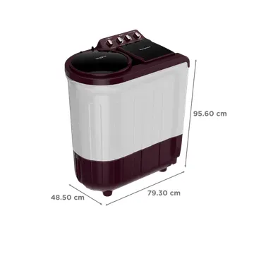 WHIRPOOL Whirlpool 7 Kg 5 Star Semi- Automatic Washing Machine with Soak Technology (Ace Supreme Pro, 30298, Wine)