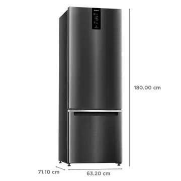 WHIRLPOOL Whirlpool 324 Litres 3 Star Frost Free Double Door Bottom Mount Convertible Refrigerator with Adaptive Intelligence Technology (IFPRO BM INV CNV, Steel Onyx)