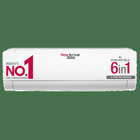 LG. LG 6 in 1 Convertible 1.5 Ton 5 Star Dual Inverter Split AC with 4-Way Swing (2024 Model, Copper Condenser, TS-Q19HNZE.AMLG) - 1.5 Ton