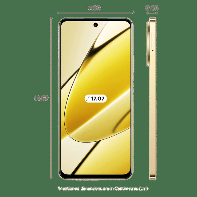 Realme  realme 11 (128GB ROM, 8 GB RAM, RMX3780,Glory Gold - Glory gold