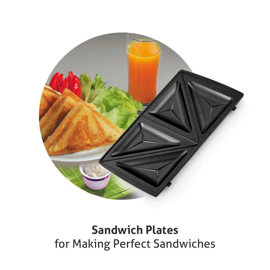 Glen Electric Multi Snack Maker with 3 sets of Sandwich, Grill & Waffle Non-Stick Plates, 750w - Black (3022 MSM) - Black