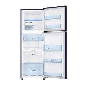 samsung SAMSUNG 236 Litres 2 Star Frost Free Double Door Refrigerator with Toughened Glass Shelves (RT28C3452UT/HL, Pebble Blue)