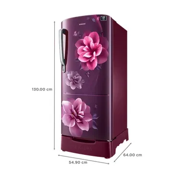 SAMSUNG 183 Litres 4 Star Direct Cool Single Door Refrigerator with Base Drawer (RR20C1824CR/HL, Camellia Purple) - 183 Litres