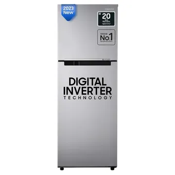 SAMSUNG 236 Litres 2 Star Frost Free Double Door Refrigerator with Digital Inverter Technology (RT28C3032GS/HL, Gray Silver) - 236 Litres