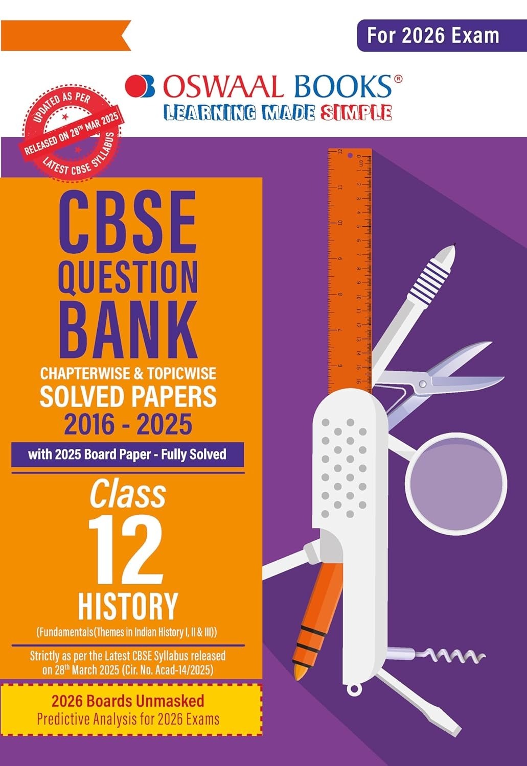 Oswaal HISTORY Question Bank Chapterwise and Topicwise Solved Papers [2025-26] - Class 12