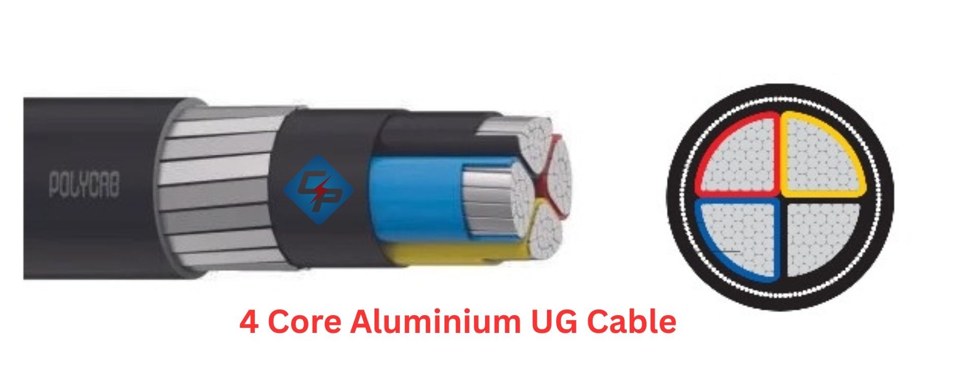 25 Sqmm x 4 Core Aluminium UG Cable 1100v Polycab