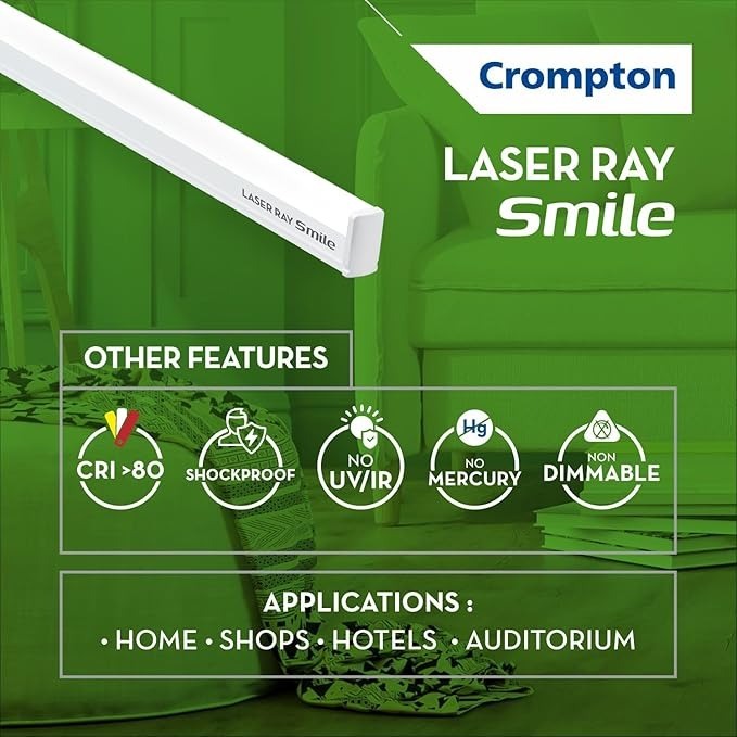 Crompton 20W 4Ft Led Batten Laser Ray 6k