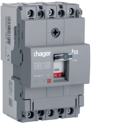 Hager TP 18kA MCCB Hager - 63A TP MCCB - HDA063Z