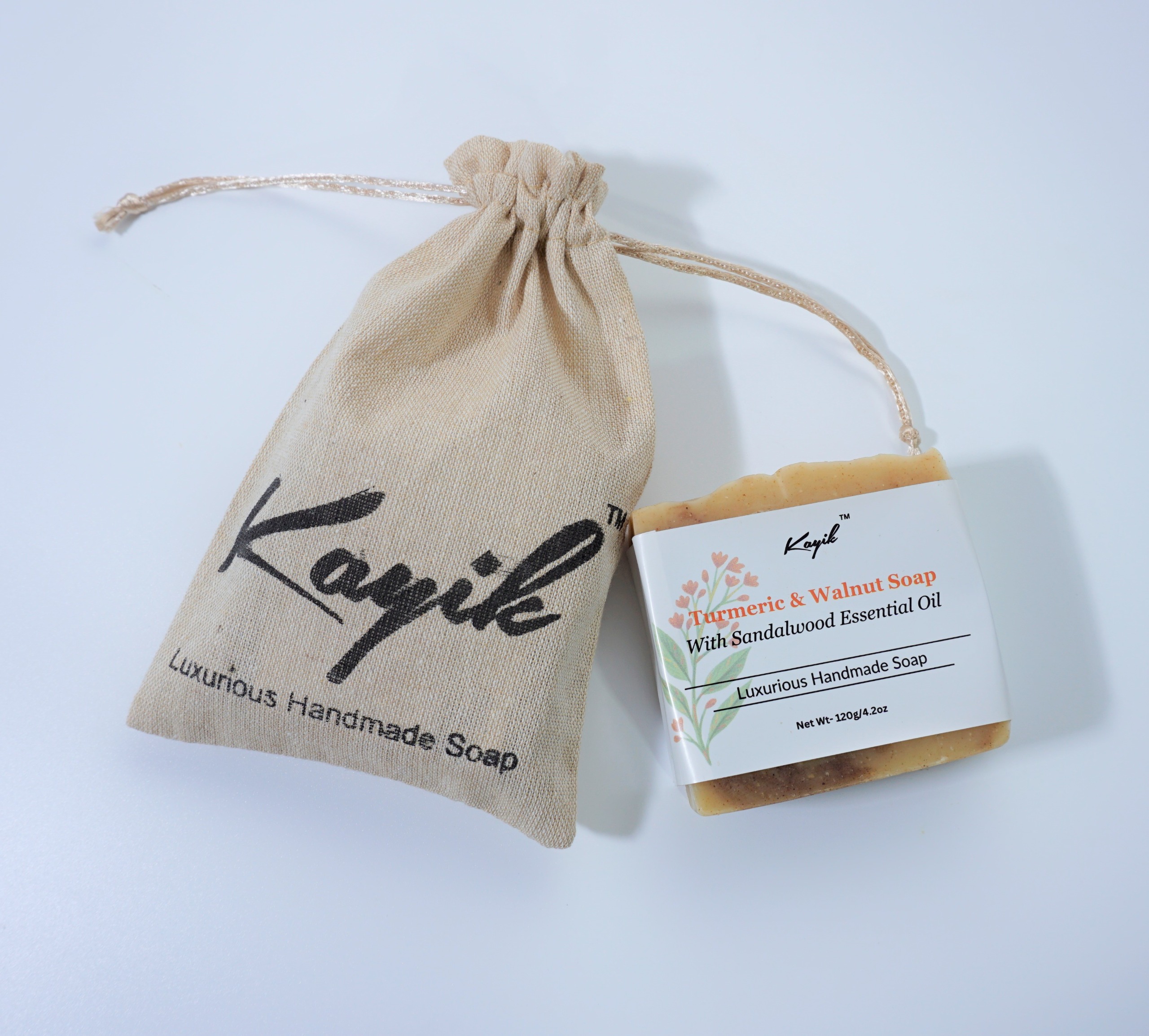 TURMERIC SOAP WITH GHEE & SANDALWOOD ESSSENTIAL OIL  - 120g