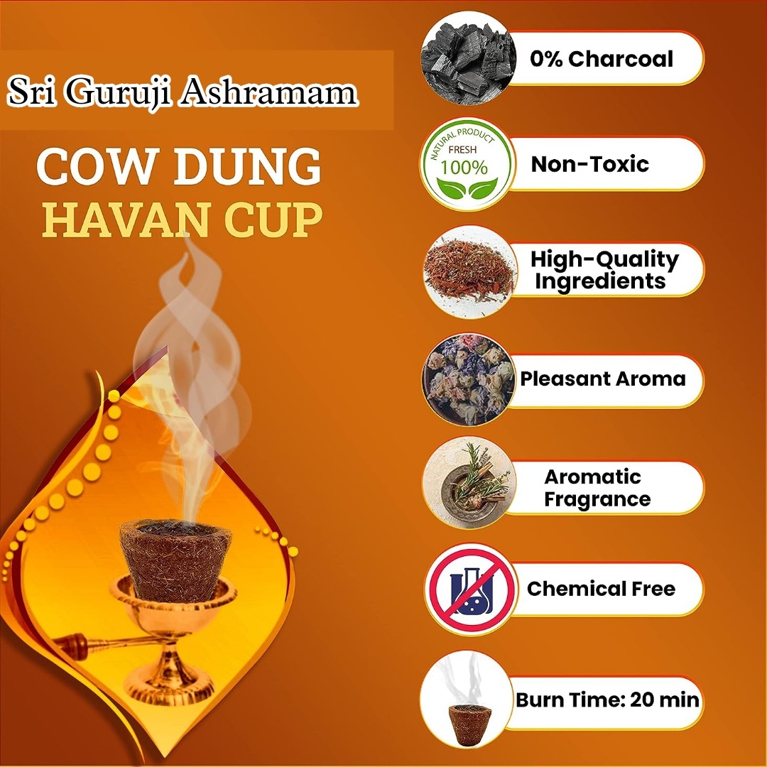 Cow Dung Dhoop / | Cow Dung sambrani Cups - பஞ்சகவ்ய கப் சாம்பிரா - 50 Pcs Box