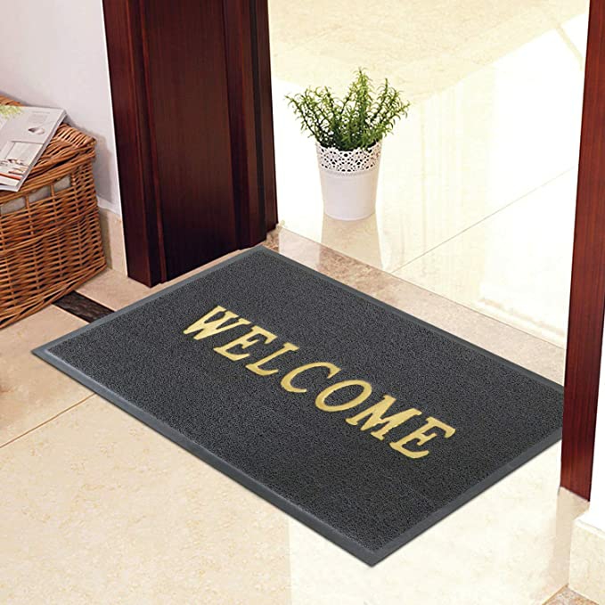 Rubber Door Mat|Anti Slip & Durable Material|Welcome Print for Home Entrance, Office, Shop - Anti Sleep, Pack Of 1