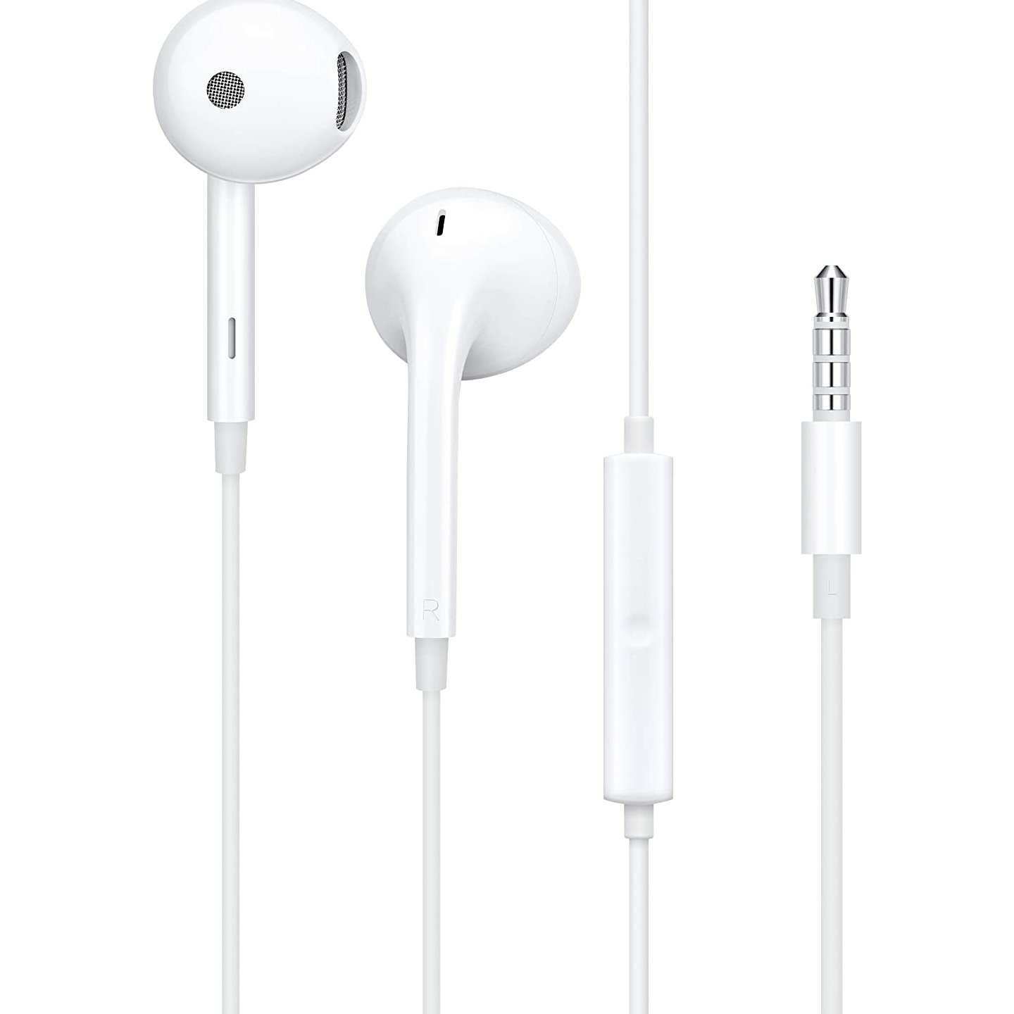 in-Ear Wired Earphone with Mic, 3.5mm Audio Jack - White, Sound Hub, Pack Of 1