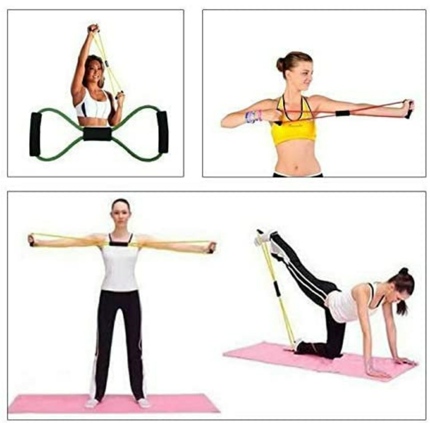 Figure 8 Shaped Latex Tube, Soft Chest Expander Fitness Exercise, Workout Chest Arm & Shoulder Stretch Exercise Equipment (Colour May Vary) - Figure 8 Shaper, Pack Of 1