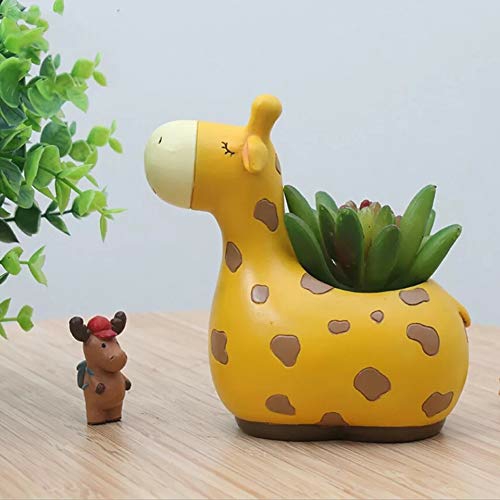 Cute Giraffe Style Planter | Home and Office Decoration | Small Succulent Planter | Pots for Living Room, Balcony, Office, Garden, Home and Table Decor (only Pots)