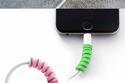 Spiral Charger Cable Protector Data Cable Saver Charging Cord Protective Cable Cover - Cable Protector, Pack Of 4 Piece Set