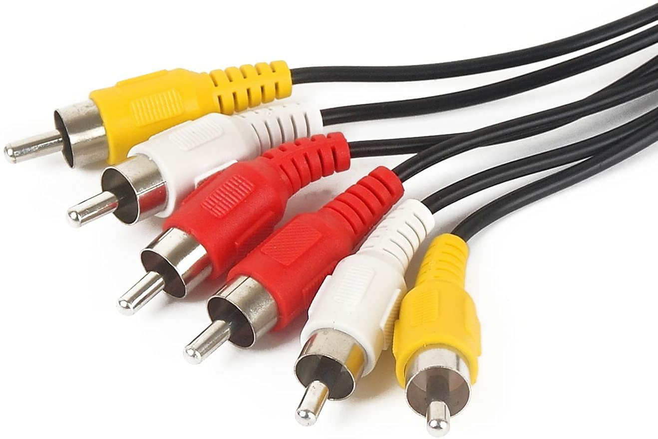 3 RCA Male to Male 3 RCA Audio Video AV Cable. Suitable for TV LC LED Home Theater Laptop PC DVD .Black - 3 RCA, Pack Of 1