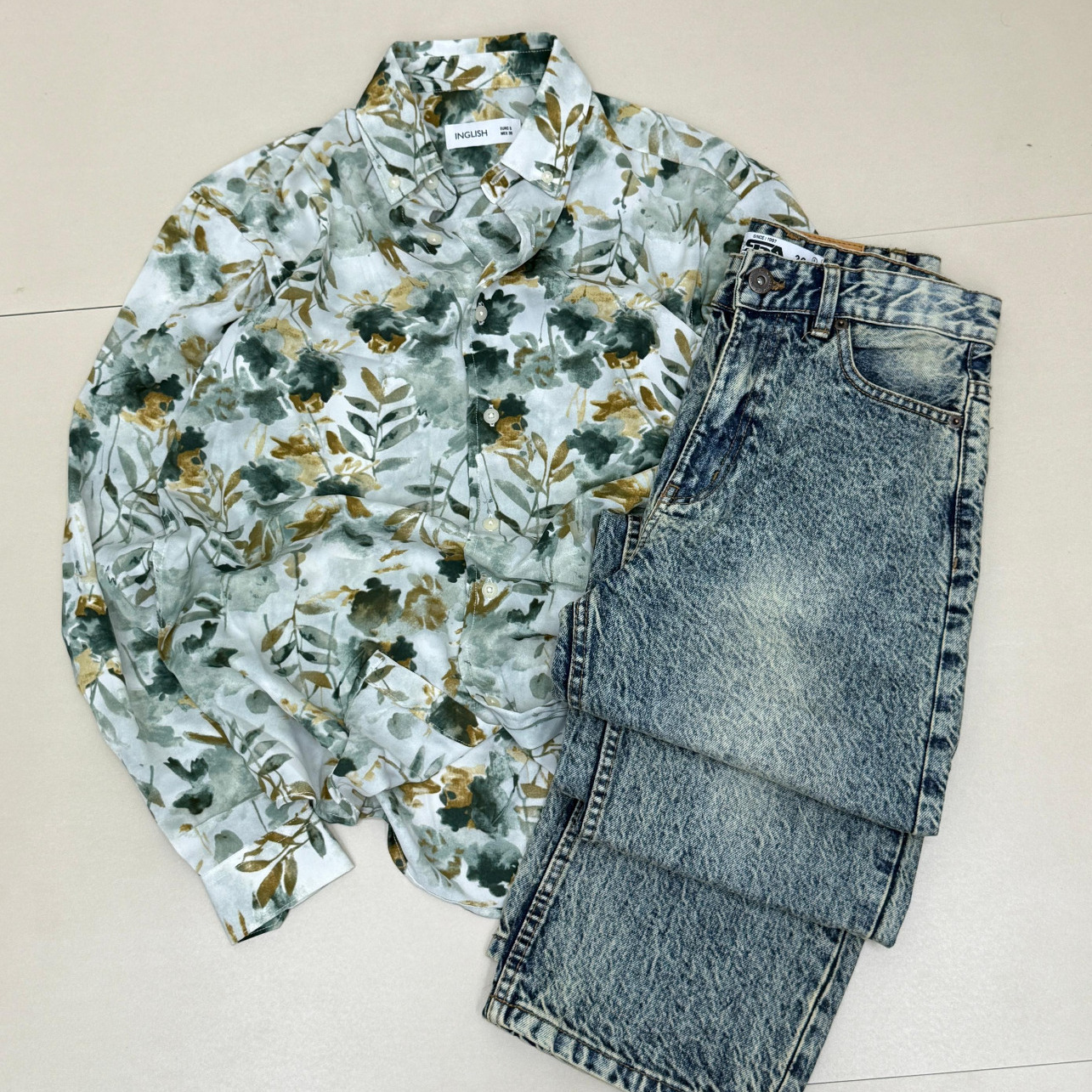 Imported Full Sleeve Shirt + Baggy Jeans Combo (S,M,L,XL)