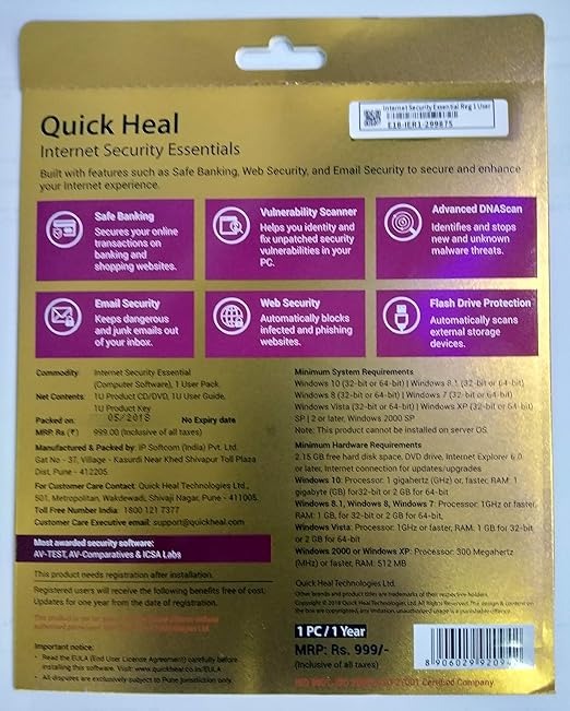 Quick Heal Internet Security Essential (with installation free)