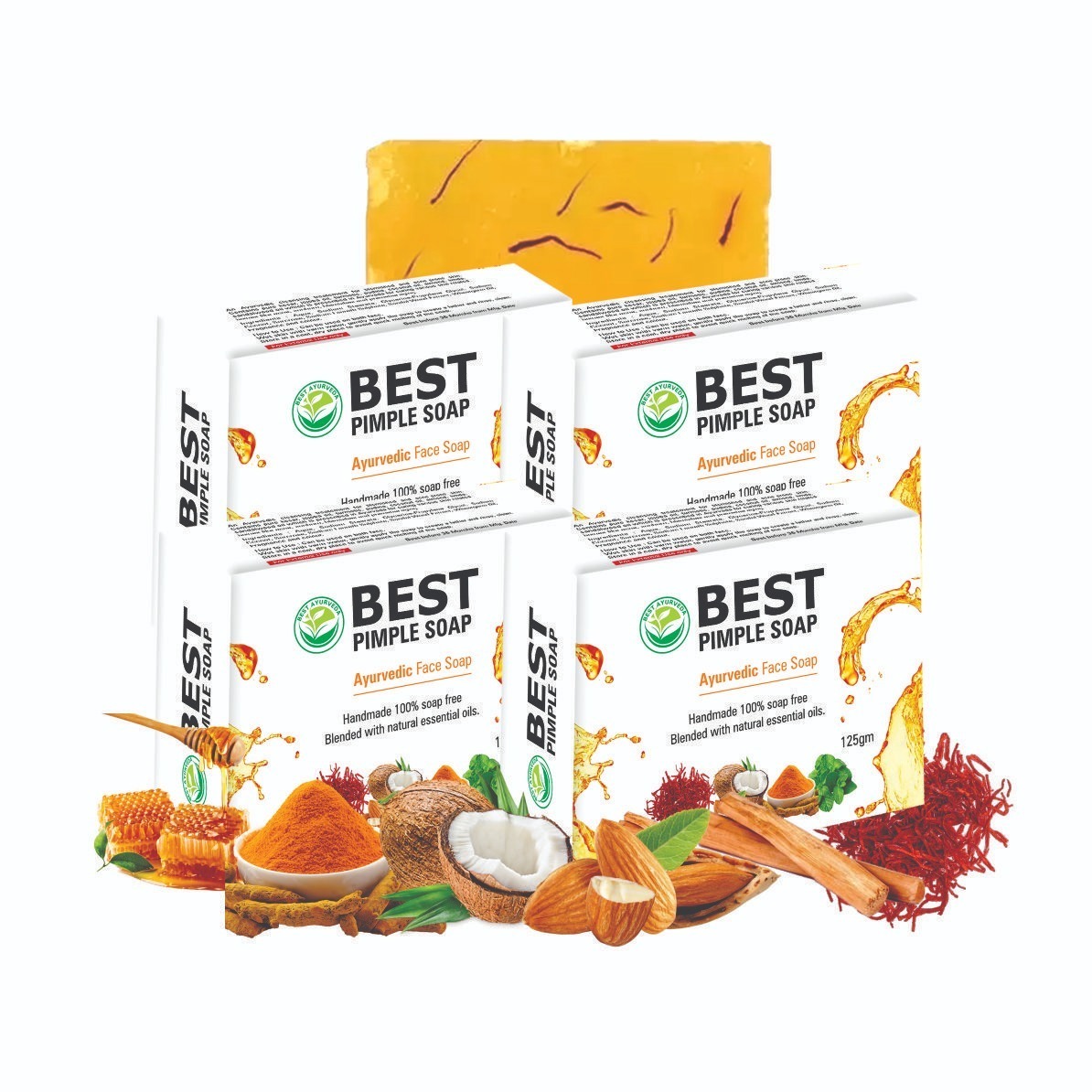 Best Pimple Soap | Removes Pimples & Acne | Promotes Glowing Skin | Natural Skincare Solution | Pack Of 4