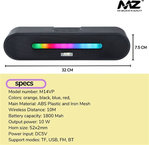 MZ M14VP (PORTABLE HOME TV SOUNDBAR) Dynamic Thunder Sound 1800mAh