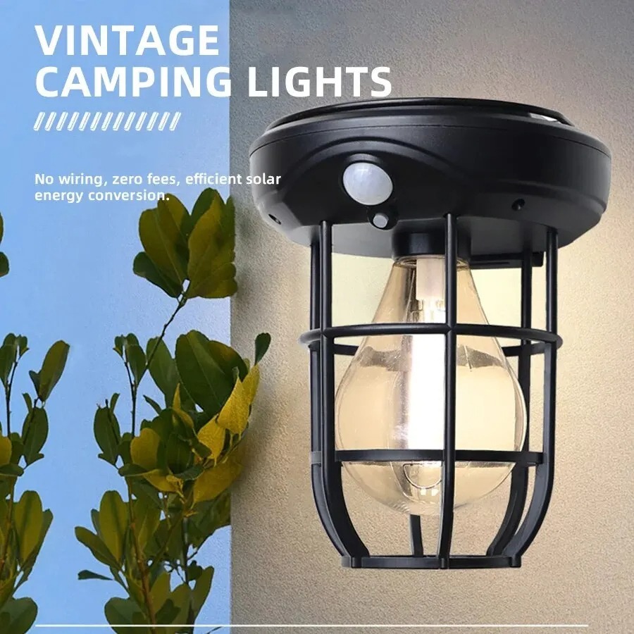 CL-T66 Outdoor Solar Wall Light Human Body Sensor Tungsten Solar Lamp