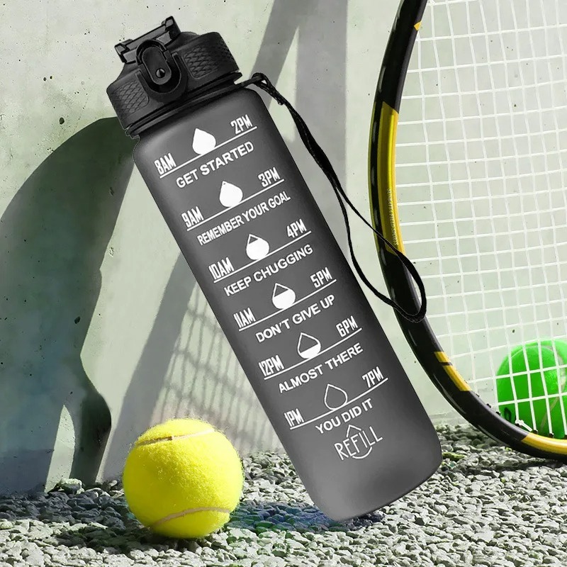 MEITAGIE 32oz Motivational Water Bottle With Time Marker, Fruit Strainer, & Carrying Strap - BPA Free Non-Toxic 1l Bottle For Fitness, Gym, Outdoor Sports - Ombre Mermaid | Buy Now With Express - View #5