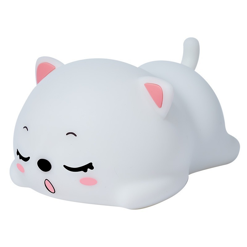 Cute Cat Silicone USB Night Light – Soft Touch Sensor LED Lamp for Kids & Bedroom Décor
