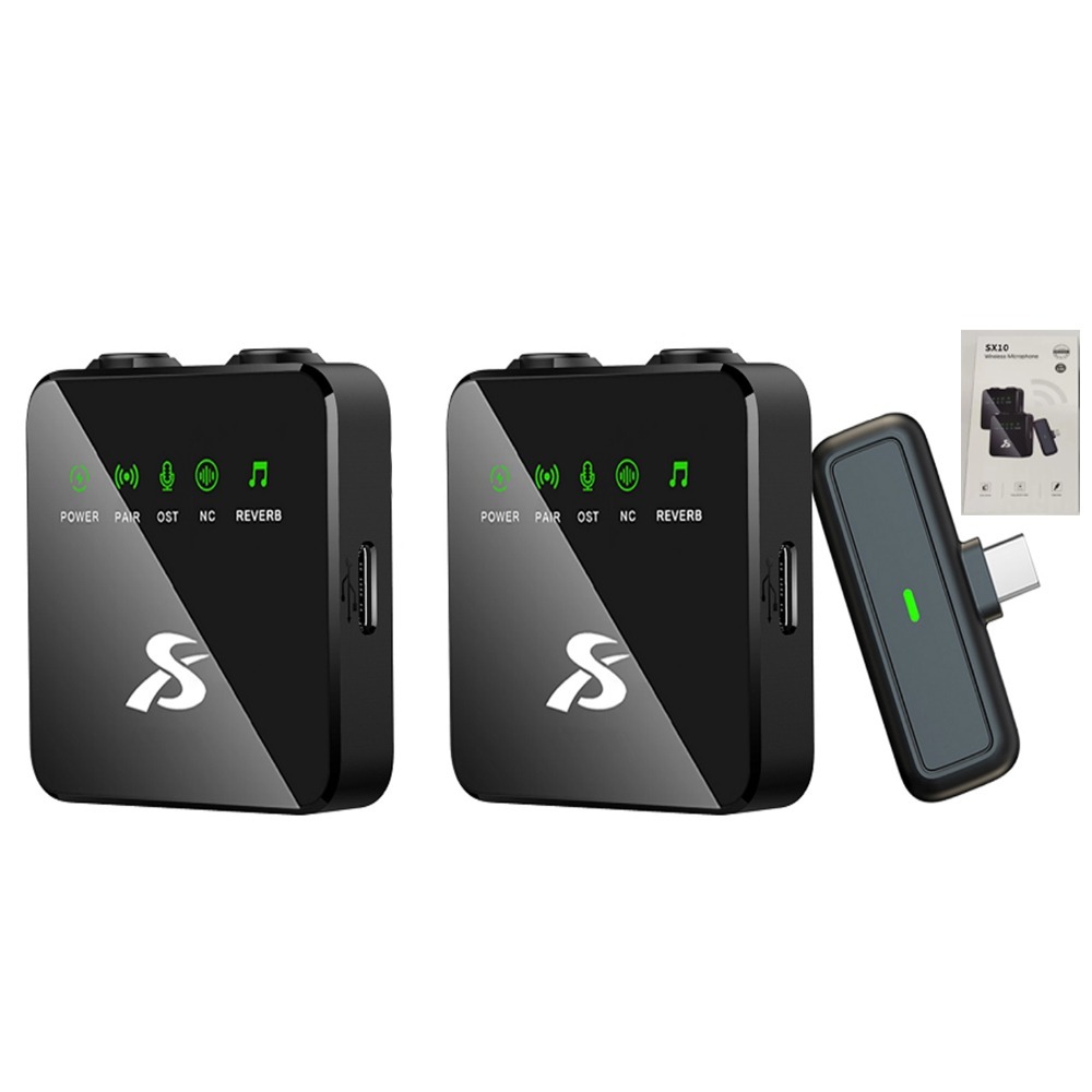 SX10 Wireless Lavalier Microphone – DSP Noise Reduction | Clip-On Mic | Plug & Play | Long Battery Life | For Mobile & Camera
