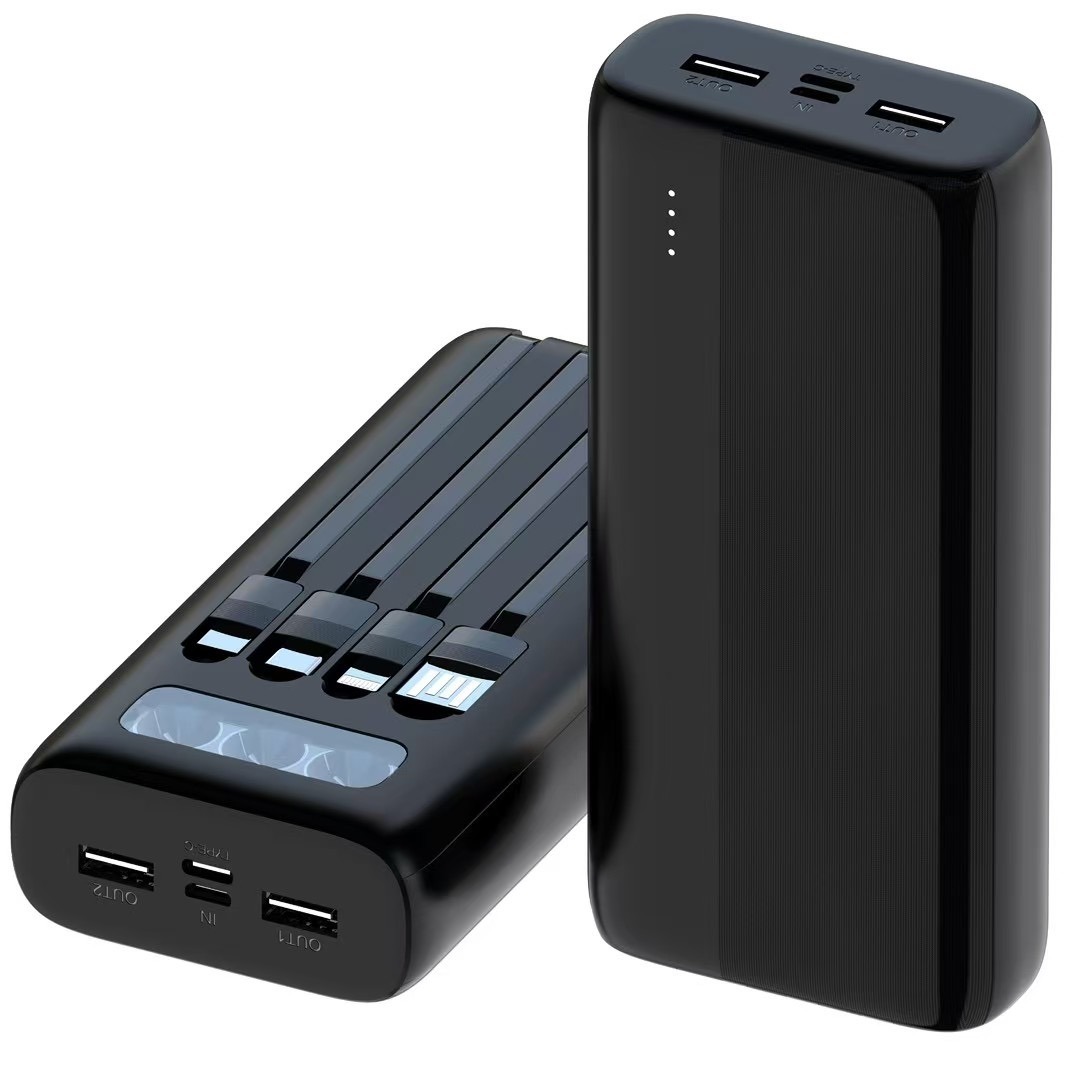 2025 New 20000mAh Power Bank with Built-in Cables | Fast Charging PD 22.5W Portable Charger