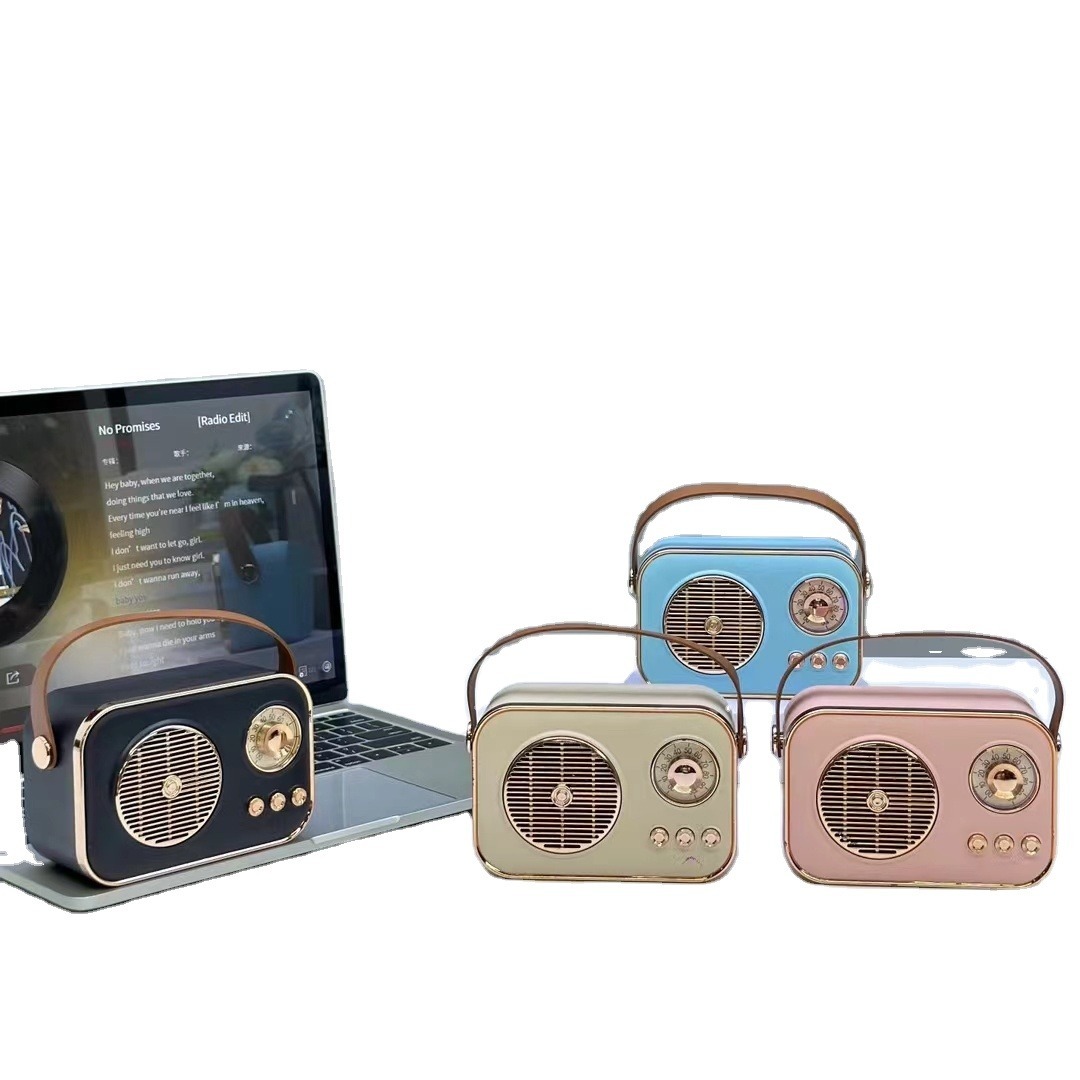 MZ M209 Mini Portable FM Radio Speaker with USB, TF Card & LED Light – Rechargeable Retro Look
