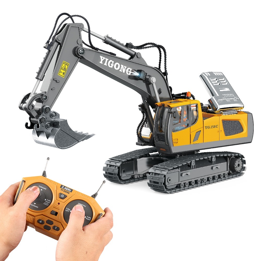 Remote Control JCB Excavator Toy – 680° Rotation | Digging, Lights, Sound & Spray | Forward, Backward, Left & Right Control