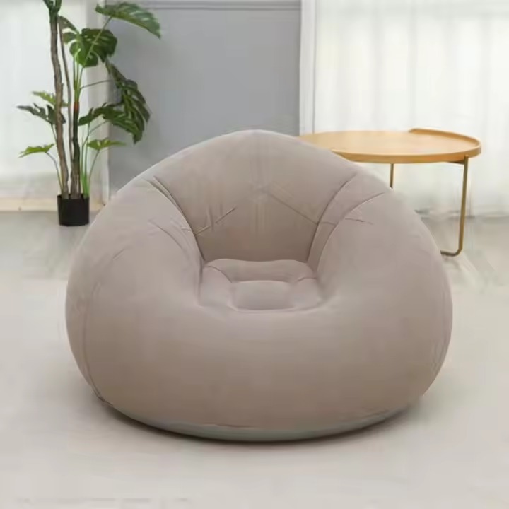 Inflatable Air Sofa Chair – Foldable PVC Flocking Lazy Bean Sofa – Indoor/Outdoor Lounge
