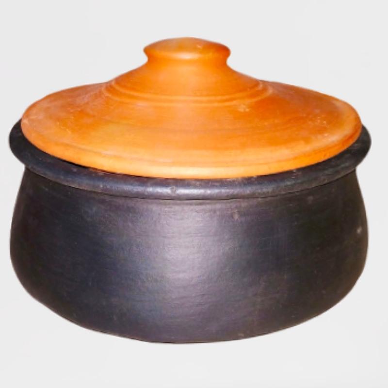 Black Clay Cooking Pot 2 Litres