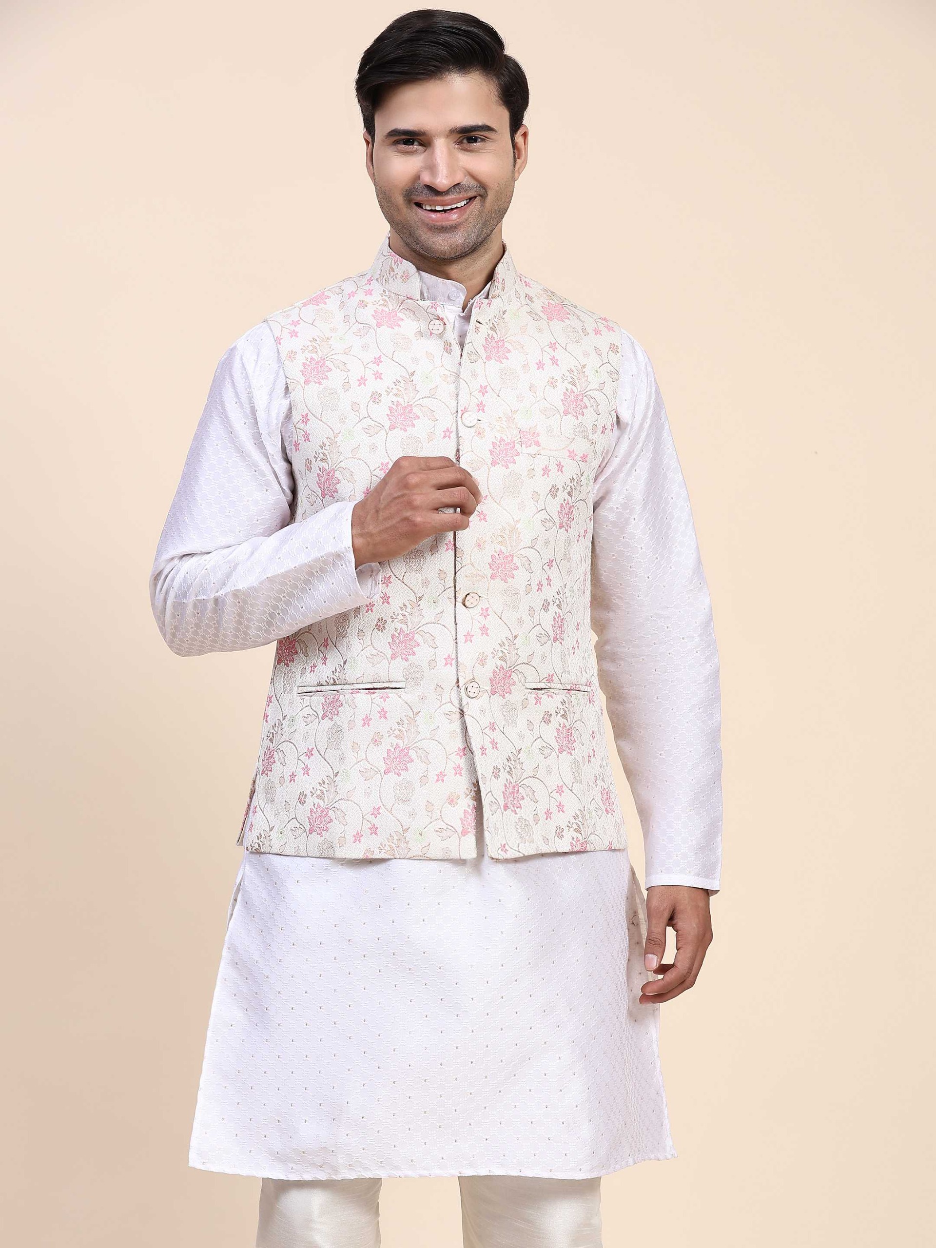 Boho Jacquard Nehru Jacket  ( indiamarketto )