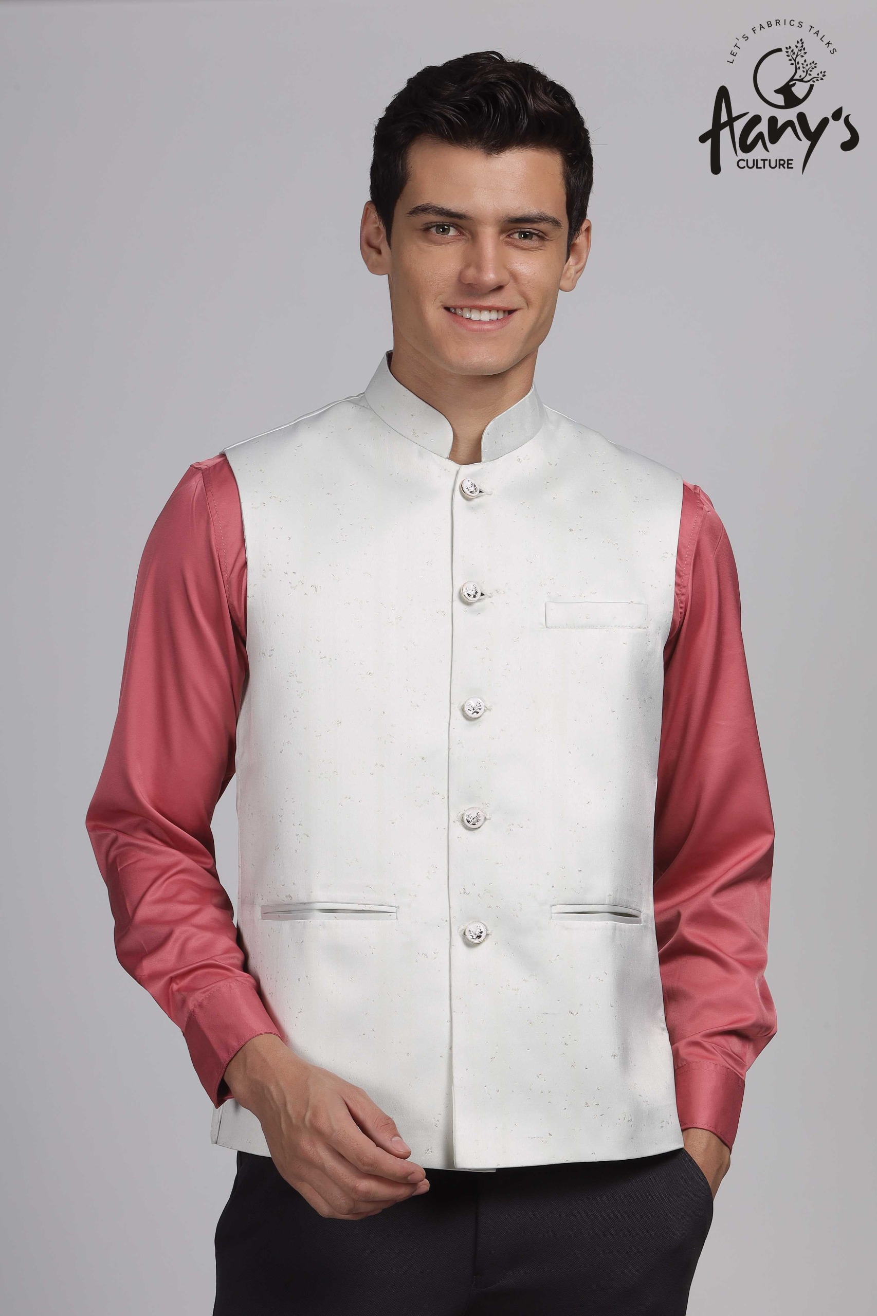 Jacquard Minimal Design Nehru Jacket ( indiamarketoo )