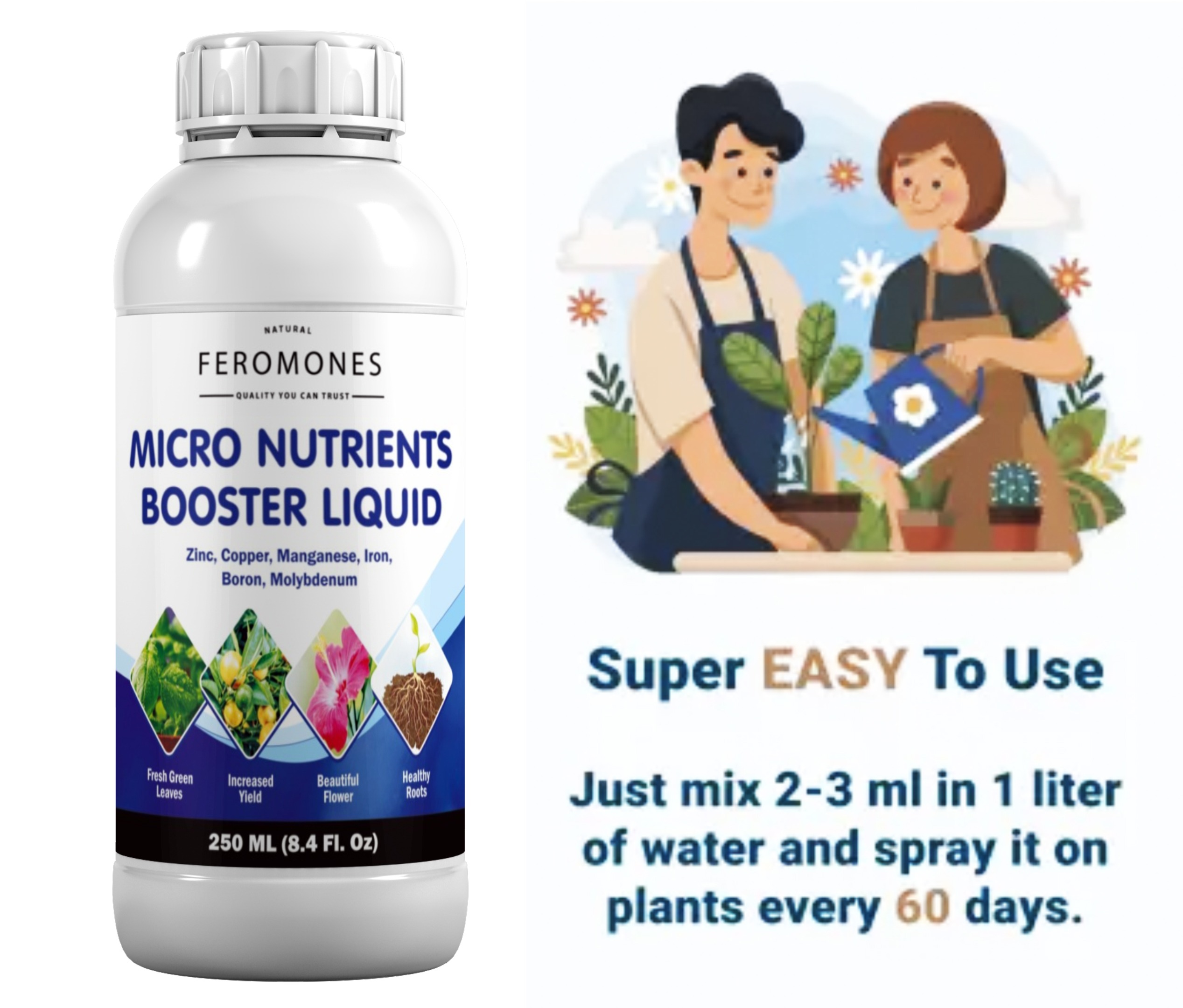 Feromones Micronutrient Fertilizer For Plants - For Healthy Plant Growth and Flowering Fertilizer - 250 Ml