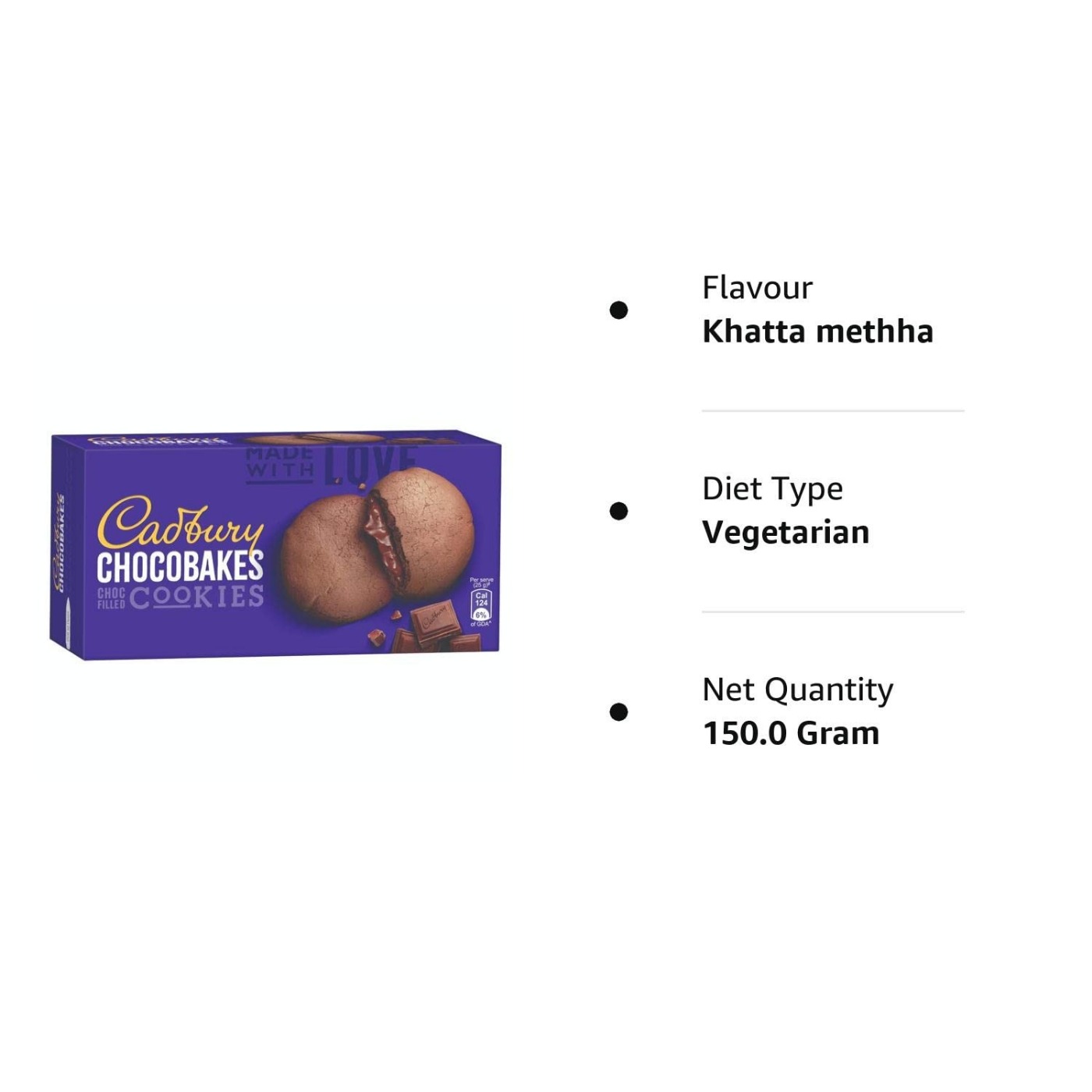 Cadbury Chocobakes ChocFilled Cookies, 150 g - 150 g (Pack of 1), Chocolate