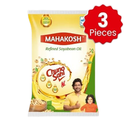 Mahakosh Refined Soyabean Oil (Pouch) - 895 Gm x 3 - 3 x 899 gm