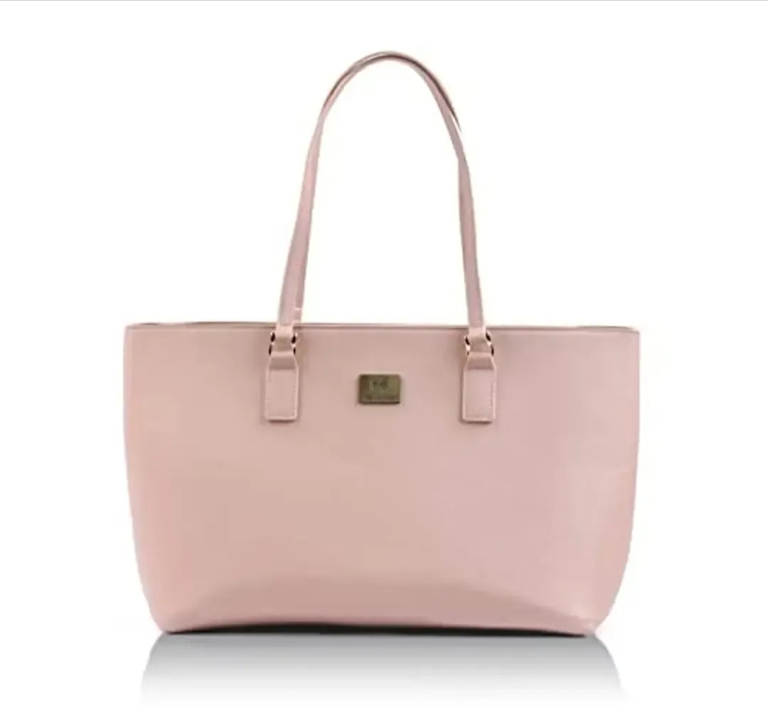 Priyaasi PU Leather Blush Pink Solid Tote Bag for Women's