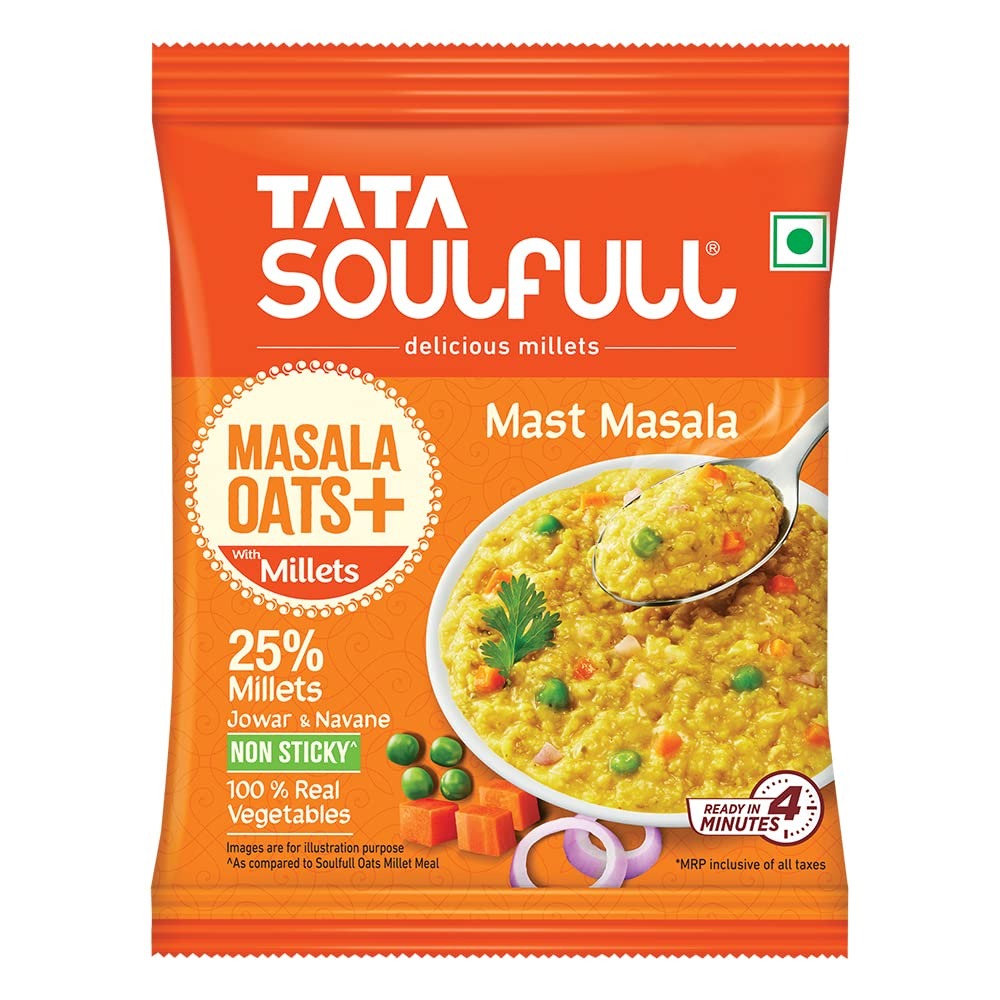 Tata Soulfull Masala Oats+ Tasty Snack With Millets - Mast Masala - 38GM